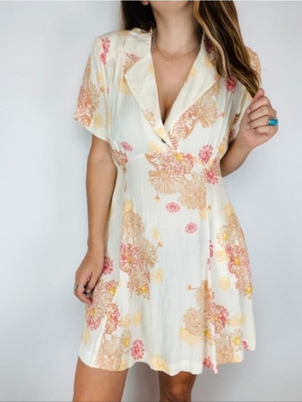 Free People Blue Hawaii Mini Dress